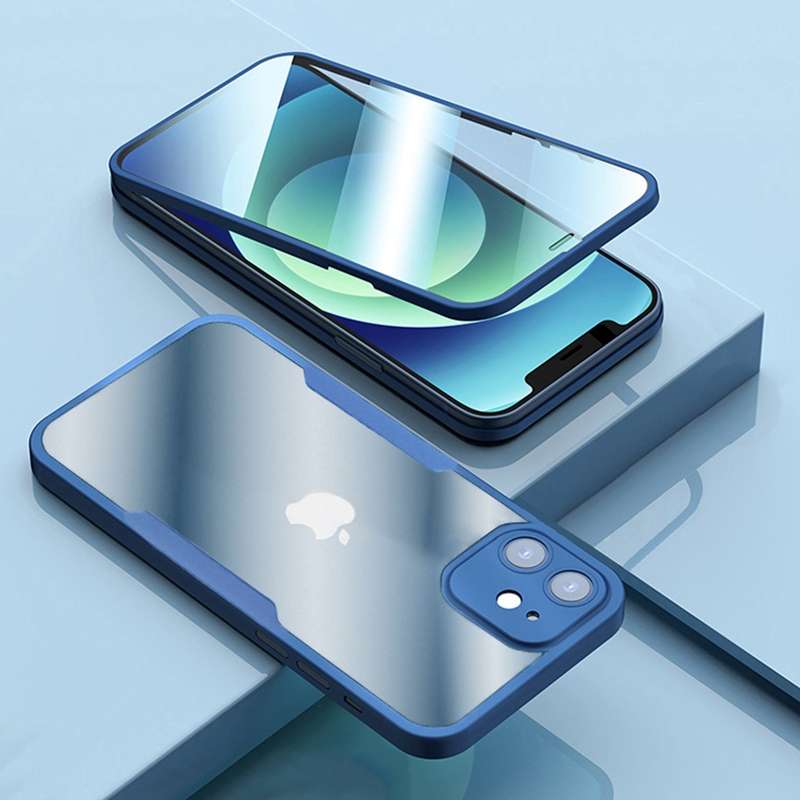 Premium 360° Ganzkörper durchsichtige Hülle | MagSafe, Abdeckung Apple iPhone 15/14/13/12/11 | Luxus Silikon Stoßstange