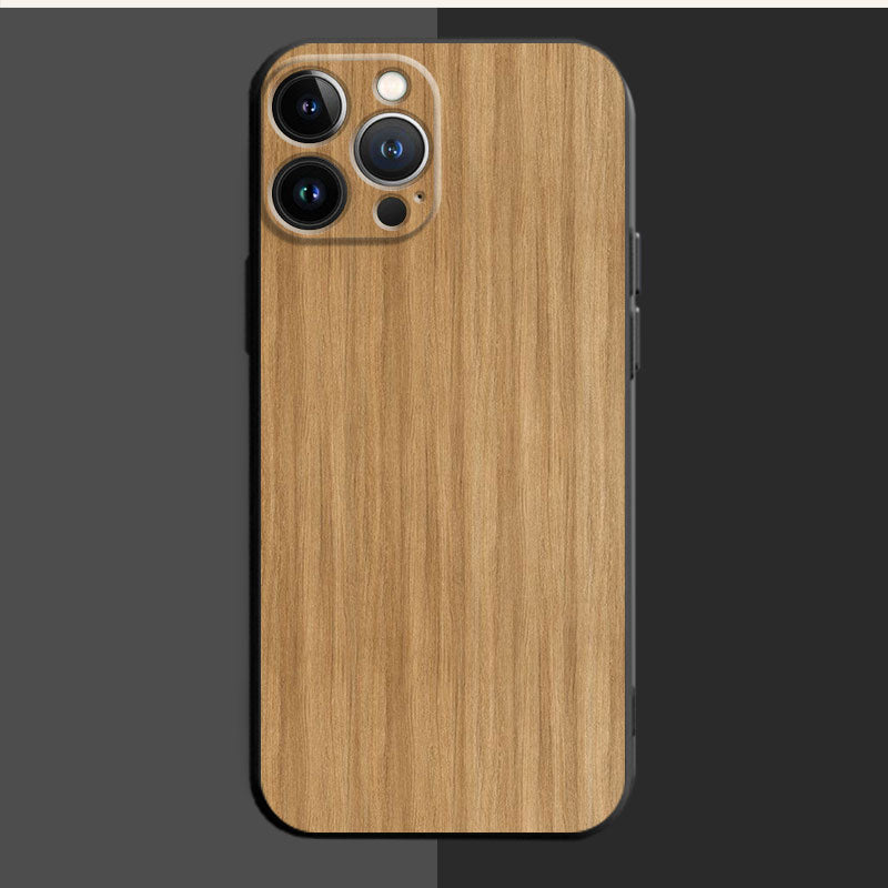 Premium Handyhülle, Abdeckung Braune glatte Holzmaserung Metallic Fall schwarz Phone 15/13/11/14 Pro Max/12/X/XS/8/7 Plus/XR