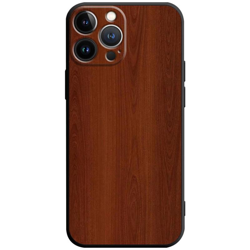 Premium Handyhülle, Abdeckung Braune glatte Holzmaserung Metallic Fall schwarz Phone 15/13/11/14 Pro Max/12/X/XS/8/7 Plus/XR