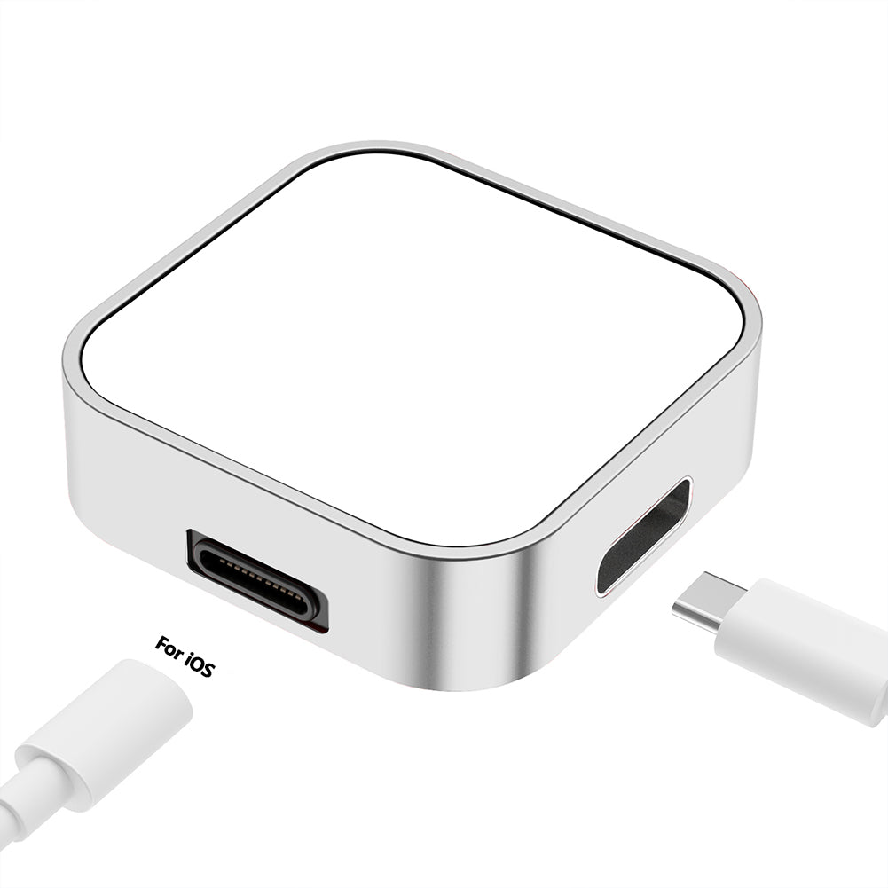 Premium 2-in-1 Ladedock Ständer 8-Pin Typ-C Drahtloses Magnetisches Ladegerät für Apple Watch Ultra | Kompatibel mit Apple