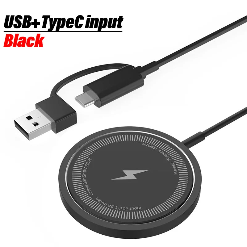 Premium 30W magnetisches kabelloses Ladegerät für Magsafe, Apple iPhone USB-A, PD – schnelles kabelloses Ladegerät, Ständer