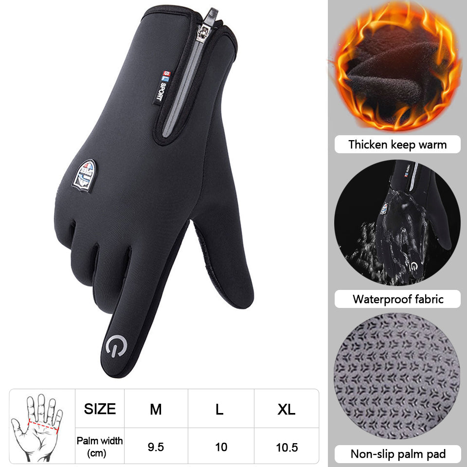 Premium Neue Winterhandschuhe : Touchscreen, wasserdicht, Motorrad, Fahrrad, Outdoor-Sport, Ski, Warm mit Samt