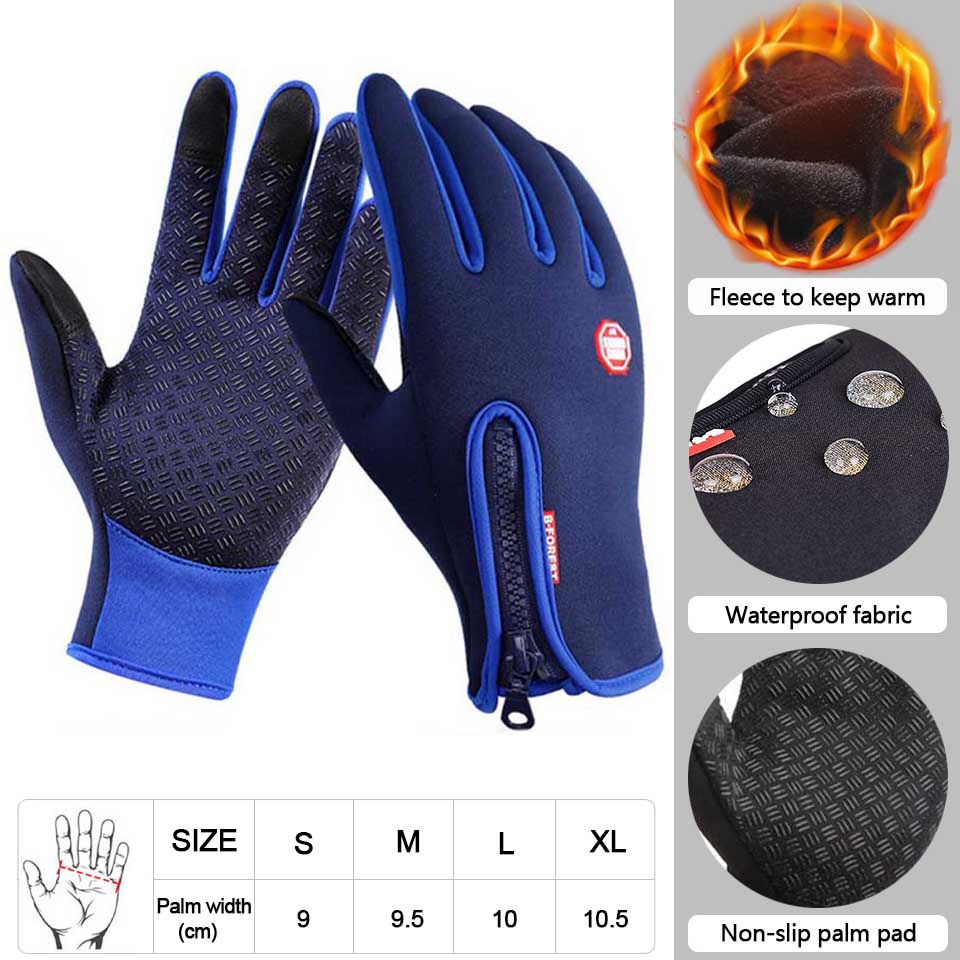 Premium Neue Winterhandschuhe : Touchscreen, wasserdicht, Motorrad, Fahrrad, Outdoor-Sport, Ski, Warm mit Samt