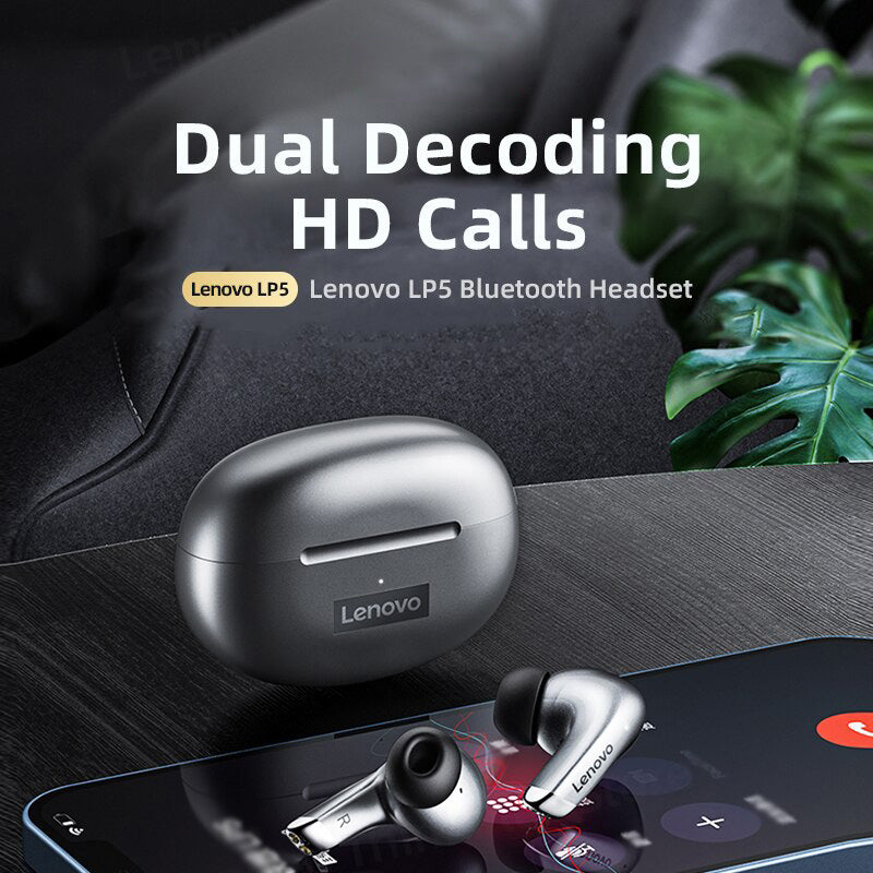 Neue Lenovo LP5 Drahtlose Hochwertiges Bluetooth-Ohrhörer: HiFi Musik Kopfhörer für Sport, Wasserdichtes Headset mit Mikrofon | Limitierte Auflage