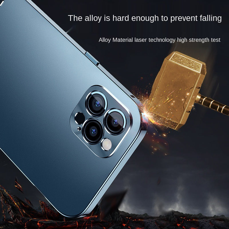 Luxury Ultra-Thin iPhone Case: Metal Alloy and Glass, Privacy Protection, Double-Sided 360° Full Protection | MagSafe-Compatible Magnetic Adsorption | Shockproof with Camera Protection | Apple iPhone 16/16e, 15, 14, 13, 12 Pro Max, Pro, Plus & Mini Cover