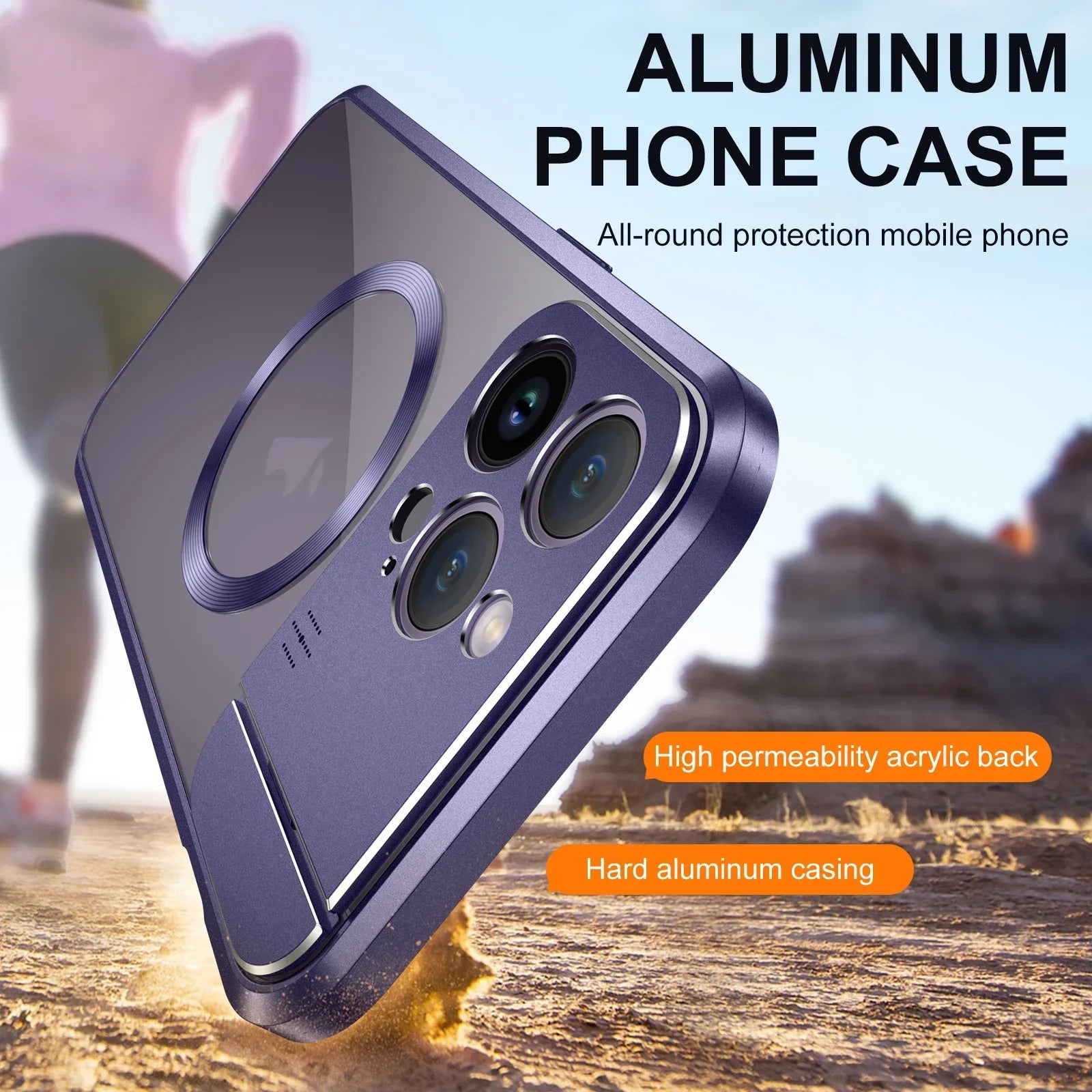 Premium iPhone Case with MagSafe: 360-Degree Protection, Metal Stand, Magnetic Camera Protection | Aromatherapy Function, Invisible Lens Holder | Case for Apple iPhone 16/16e, 15, 14, 13, 12 Pro Max, Pro, Plus, Mini | Shockproof Armor Shell Bumper Cover