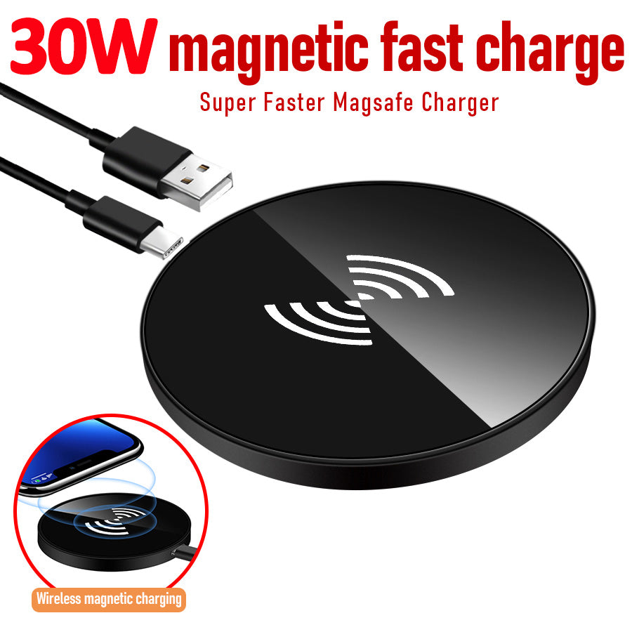 Premium 30W magnetisches kabelloses Ladegerät für Magsafe, Apple iPhone USB-A, PD – schnelles kabelloses Ladegerät, Ständer