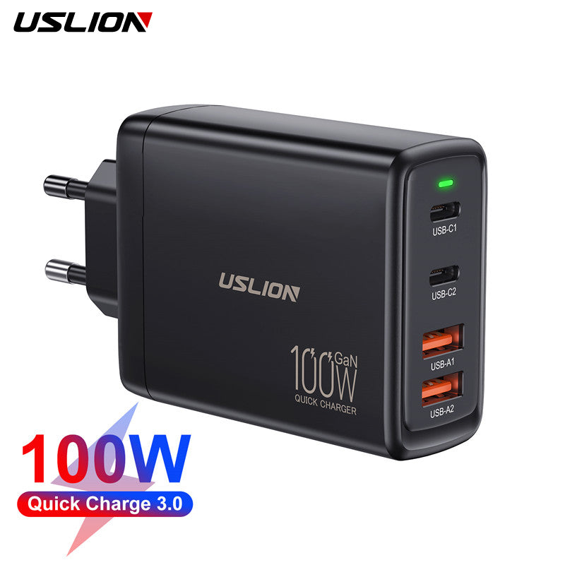 Premium 65W Gan Charger Desktop Fast Charger | 4-in-1 Laptop & Mobile Adapter for Smartphones, Apple iPhone, Samsung, iOS & Android - Fast Charging