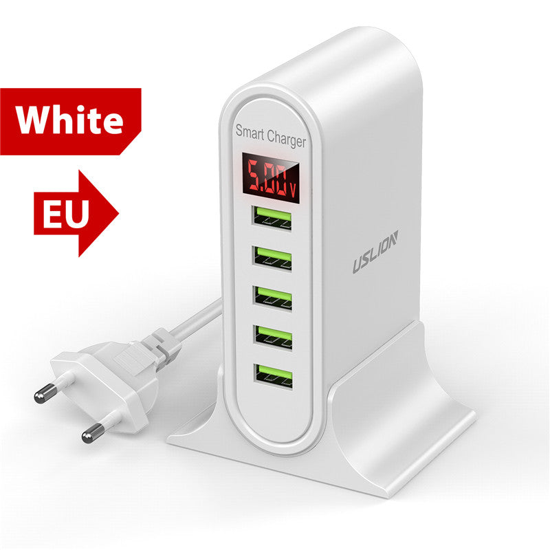 140W GaN Fast Charger: Premium Desktop Charging Station | 5 USB Ports Charging Station Docking Station ASOMETECH | Laptop, MacBook, Smartphones, Apple iPhone, Samsung, iOS & Android