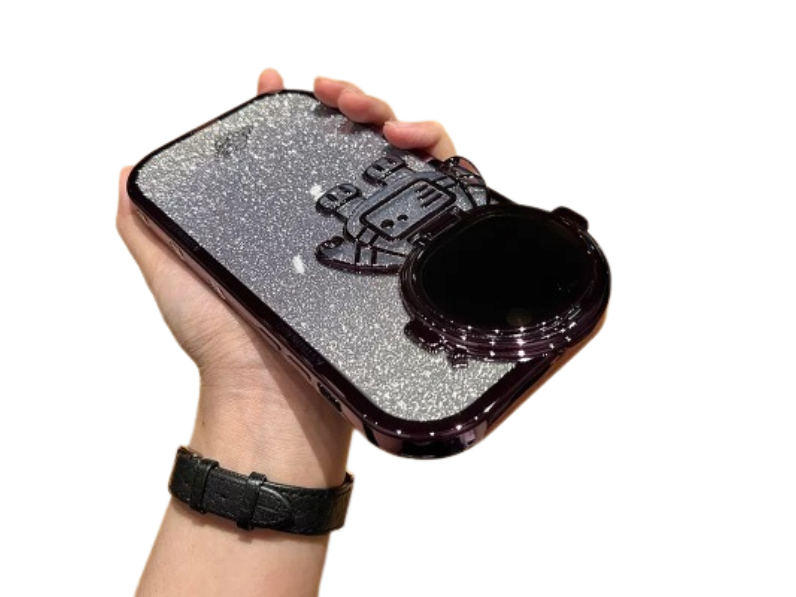 Premium Apple iPhone Case | MagSafe Compatible, Camera Lens Protection, Screen Protection | Ultra Thin, Shockproof, Magnetic, Full All-Around Protection Cover – Astronaut Design, Glitter Film, Lens Stand, Soft TPU, Durable & Stylish