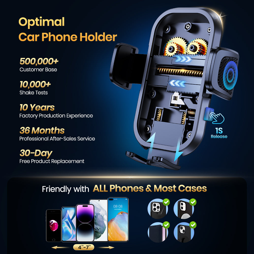 Premium D36-G Universal Auto Telefon Halter mit Haken Clip,Air Vent Auto Halterung,360° Rotation Handyhalterung