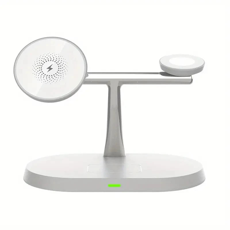 3 in 1 Wireless Fast Magnetic MagSafe Charging Station | Wireless Charging Station Fast Docking Charger for Smartphones, Apple iPhone, Samsung, iOS & Android, Watch & AirPods
