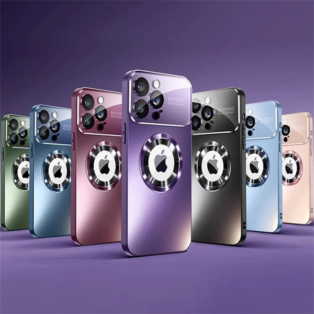 Luxury Matte Magnetic iPhone Case with Glass Lens Camera Protection | Shockproof & MagSafe Compatible | Armor Protective Cover for Apple iPhone 16/15/14/13/12 Pro Max Plus Mini | Limited Edition