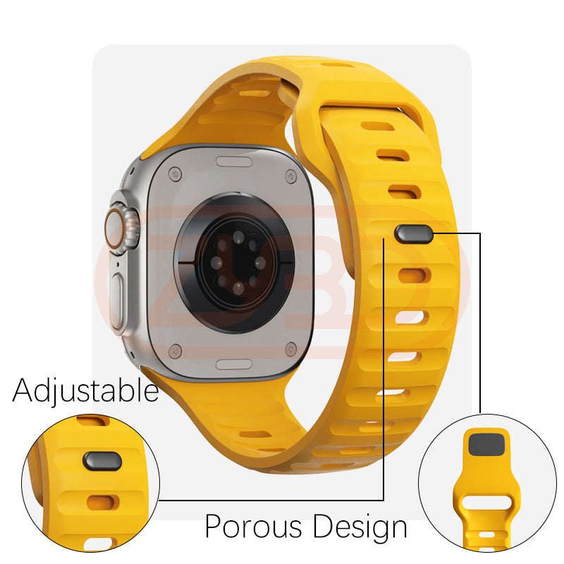 Premium Weiches Silikonarmband für Apple Watch | Elegant, Langlebig & Perfektes Sportarmband für jede Größe (49mm-38mm)