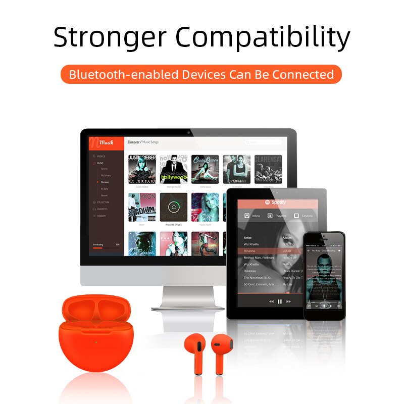 Premium AirPods Pro Design TWS Kopfhörer: Bluetooth Wireless Earphones – Lifestyle & Sport Headset, Stereo Mini-Ohrhörer mit 