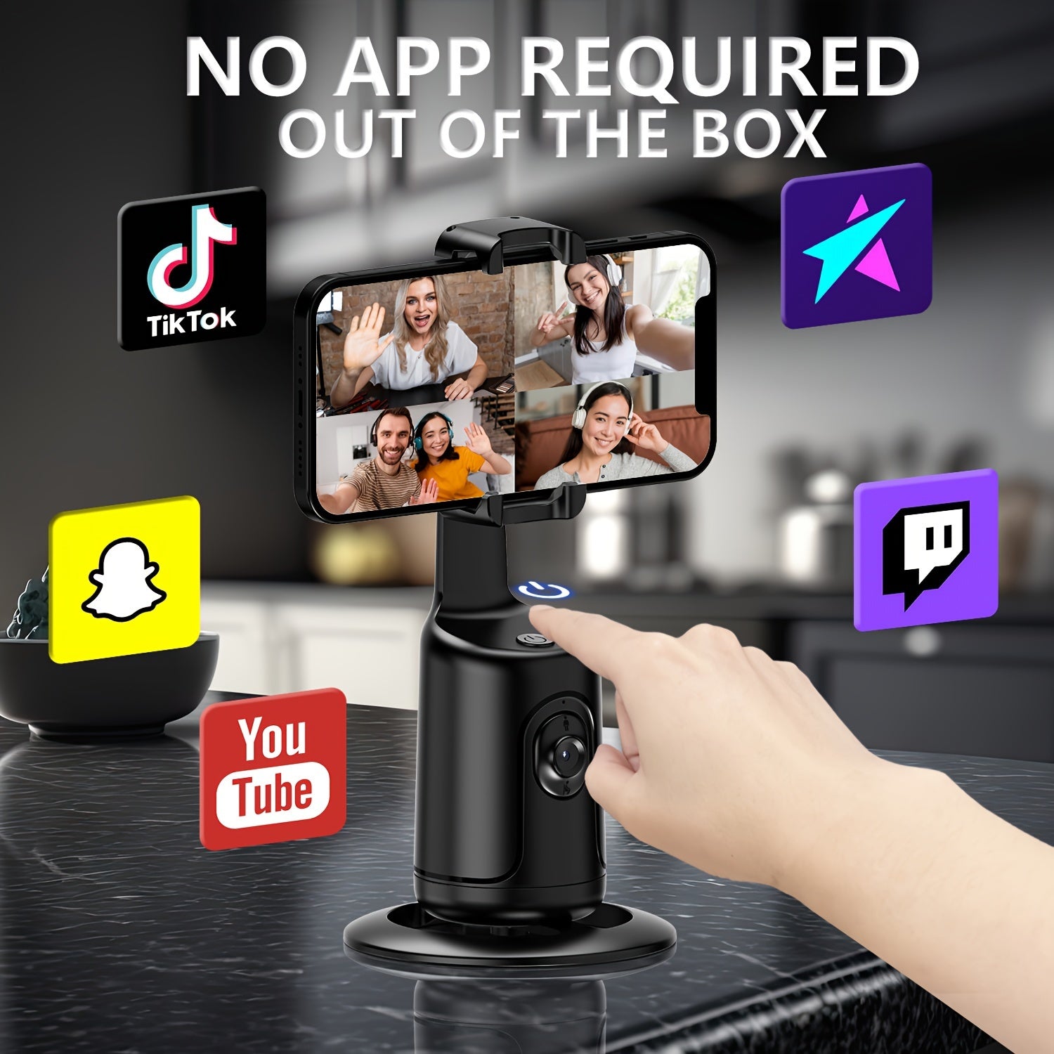 EvoGlide Premium | 360° Gimbal Stabilizer - Exklusives Videostabilisierungssystem Smartphones, Apple iPhone, Samsung, iOS 