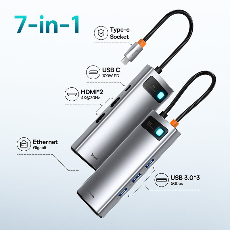 Premium USB C Hub 10Gbps: Typ-C zu HDMI, USB-Adapter, Ethernet-Port, Docking Station für MacBook Air, USB-Splitter – Kompatibel und Leistungsstark - Phone Heaven Zone
