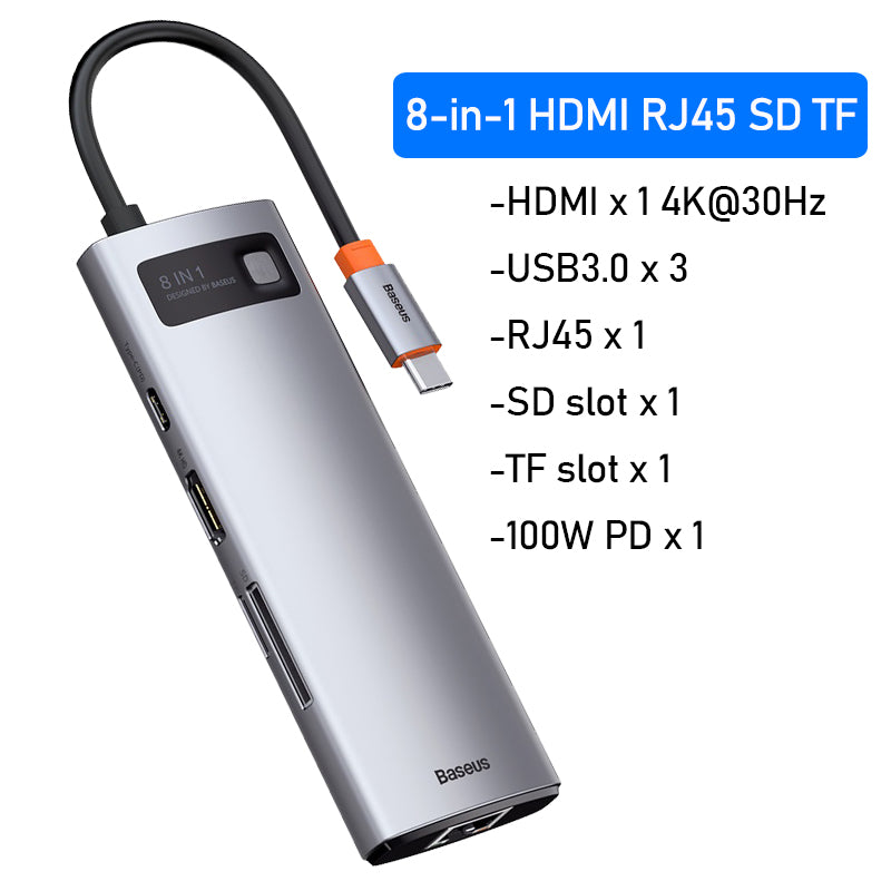 Premium USB C Hub 10Gbps: Typ-C zu HDMI, USB-Adapter, Ethernet-Port, Docking Station für MacBook Air, USB-Splitter – Kompatibel und Leistungsstark - Phone Heaven Zone
