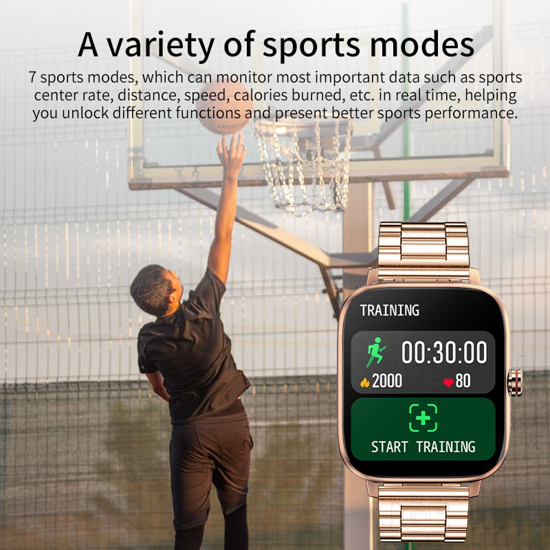 Luxuriöse Lige Smartwatch für Männer und Frauen | Benutzerdefiniertes Zifferblatt, Android iOS, Wasserdicht, Bluetooth Uhr,