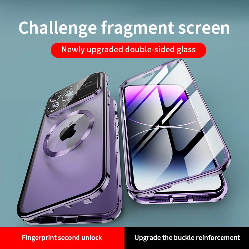 iPhone Case with MagSafe: Premium Double-Sided HD Glass Case with Wireless Charging and Camera Lens Protection | Shockproof Cover with Magnetic Armor for Apple iPhone 16/16e, 15, 14, 13, 12 Pro Max, Pro, Plus & Mini | Luxury Phone Case