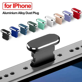 Premium Metall-Staubschutz für iPhone 15/14/13/12 Pro/Max/Plus/Mini | Ladeanschluss-Schutz, kompatibel mit iPhone & iPad