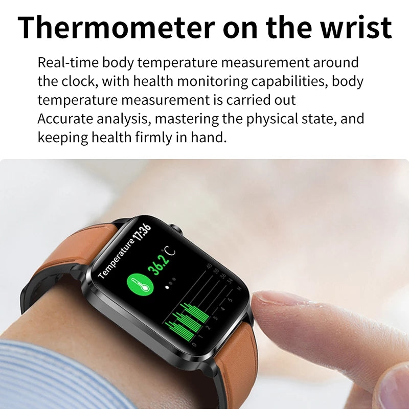 Premium Blood Glucose Smartwatch for Men and Women: AI Voice Assistant, Bluetooth Calling, Infrared SpO2 Sensor, Health Monitoring, ECG, PPG, Sleep, Heart Rate Monitor, Waterproof Fitness Tracker, Full Touch, Long Battery: iOS & Android Devices – Unisex