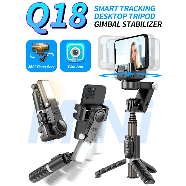 360° Dreh-Gimbal Stabilisator, Selfie Stick & Stativ: Hochwertiges Zubehör für Apple iPhone 15/14/13/12/11| Live-Fotografie