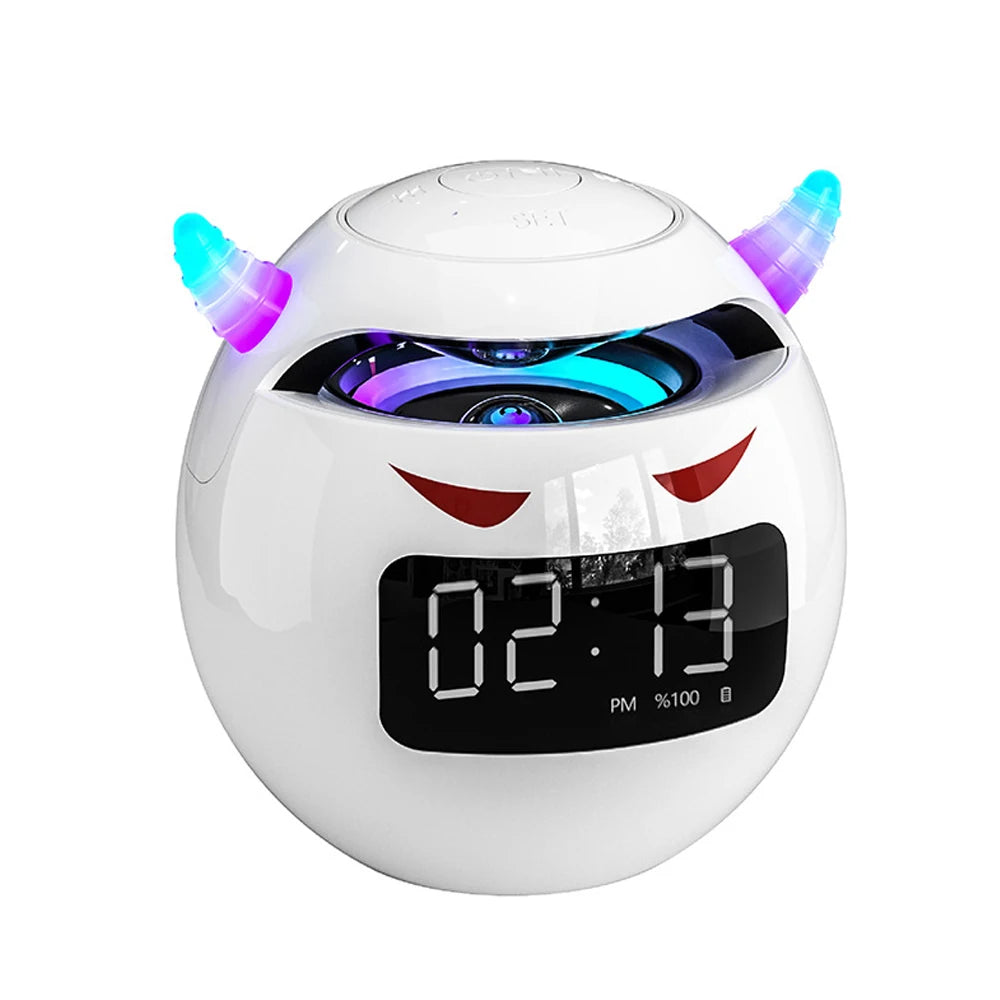 Mini-Lautsprecher Bluetooth-Wecker mit Uhr | Kleines Teufel-Design, Wecker, Audio Mini-Subwoofer, Karte - Phone Heaven Zone