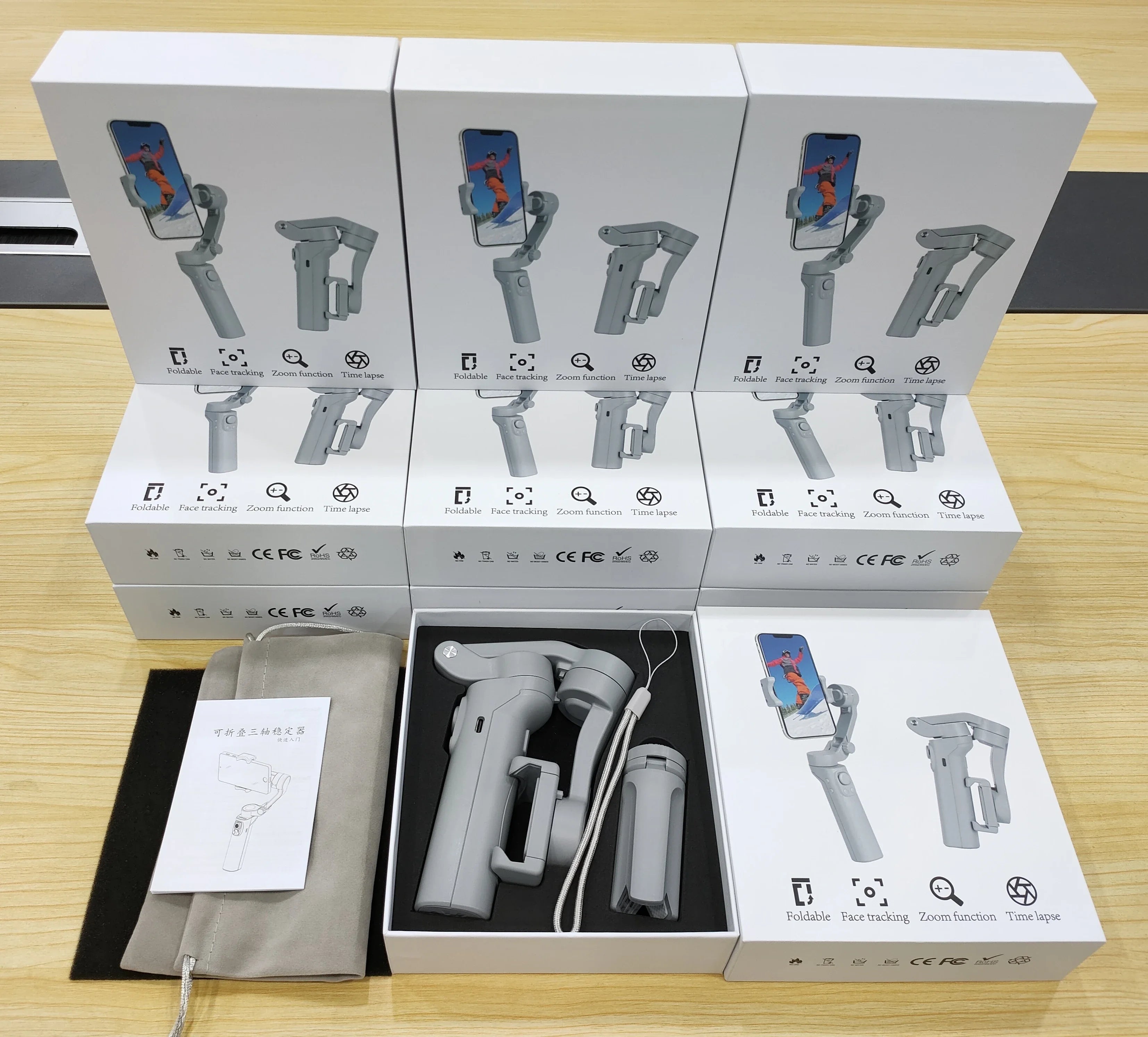 3-Achsen Faltbarer Handheld-Gimbal-Stabilisator Smartphones: Hochwertige Anti-Wackel Videoaufnahme | iPhone &