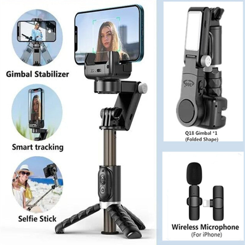 360° Dreh-Gimbal Stabilisator, Selfie Stick & Stativ: Hochwertiges Zubehör für Apple iPhone 15/14/13/12/11| Live-Fotografie