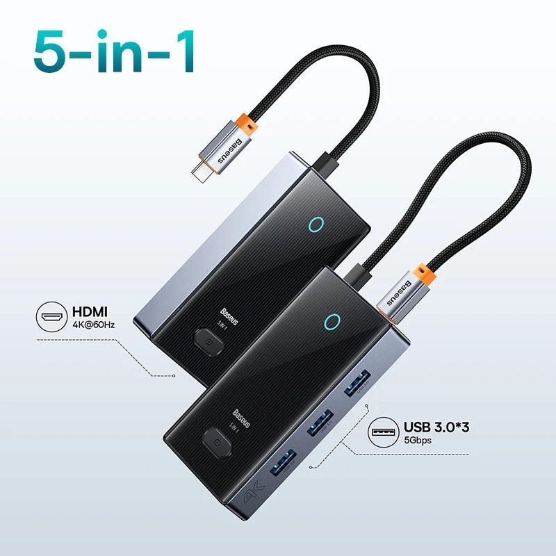 Premium USB C Hub 10Gbps: Typ-C zu HDMI, USB-Adapter, Ethernet-Port, Docking Station für MacBook Air, USB-Splitter – Kompatibel und Leistungsstark - Phone Heaven Zone