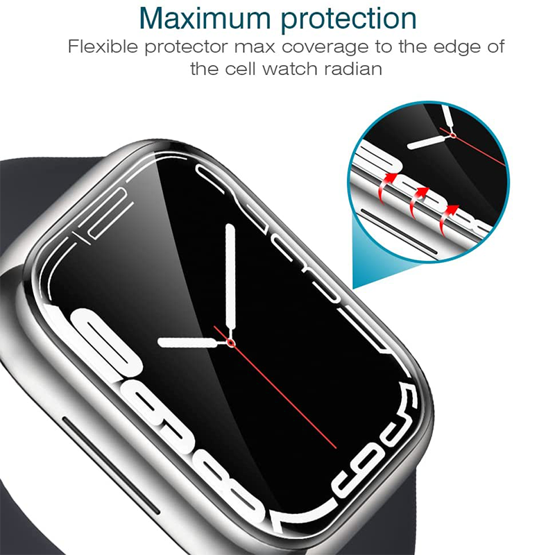Displayschutzfolie für Apple Watch 44mm 40mm 45mm 41mm 38mm 42mm iWatch 6 SE 5 4 | Hochwertige HD Glasfolie, Schutzfilm