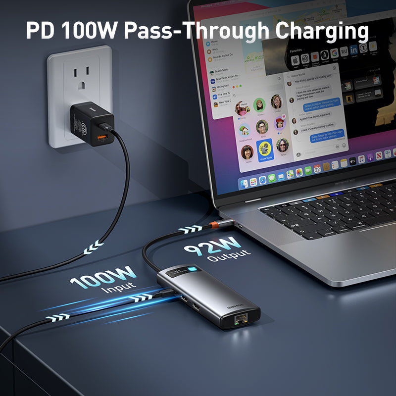 Premium USB C Hub 10Gbps: Typ-C zu HDMI, USB-Adapter, Ethernet-Port, Docking Station für MacBook Air, USB-Splitter – Kompatibel und Leistungsstark - Phone Heaven Zone