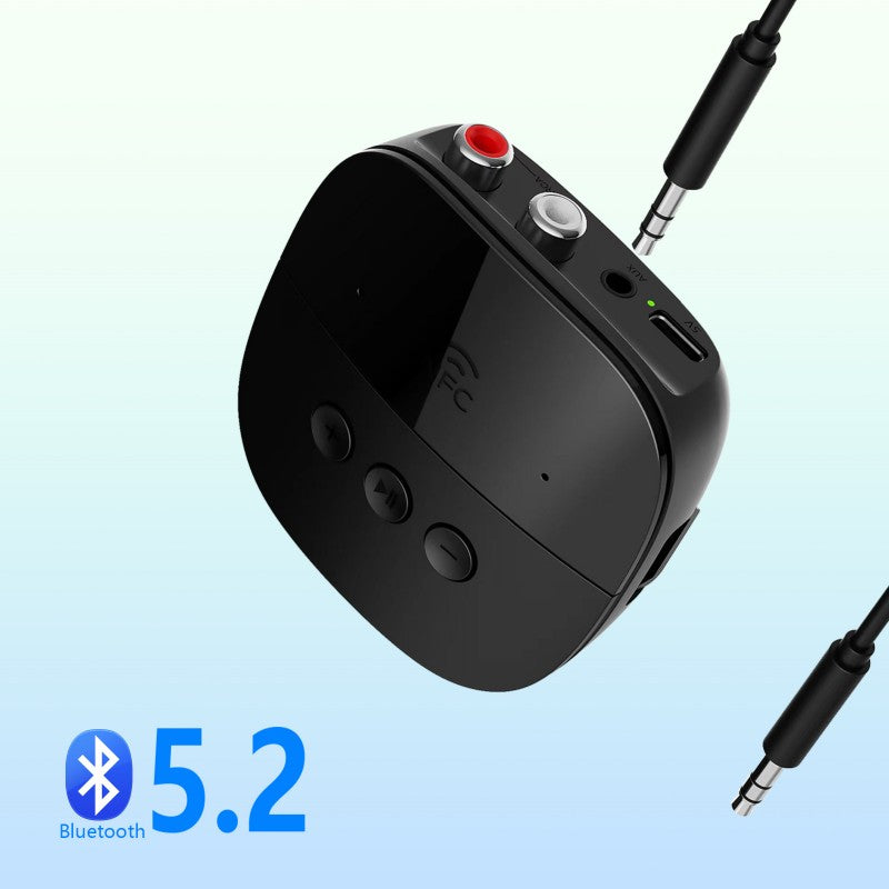 Premium Bluetooth 5.2 Audio Receiver: RCA, 3.5mm AUX, USB, NFC, Wireless Adapter with Microphone | U-Disk, TF Card for Car Kit, Speaker, Amplifier | Compatible with Smartphone, Laptop, Tablet, PC, Apple iPhone, iPad, MacBook, iOS, Android, Samsung