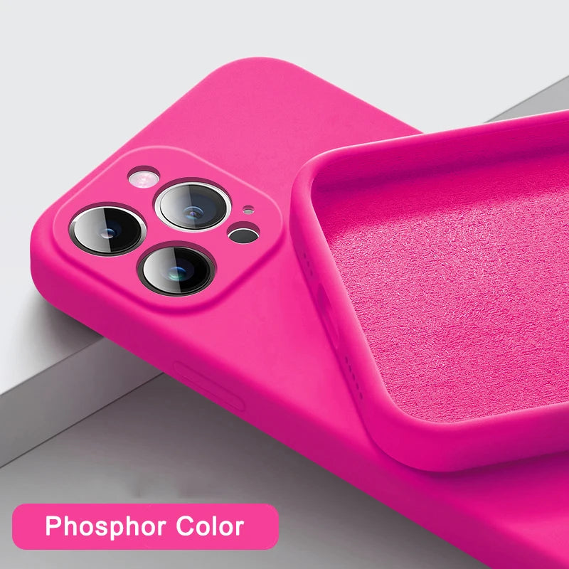 Square Liquid Silicone Case for Apple iPhone 16/15/14/13/12 Pro Max Plus Mini | Premium Shockproof, Magnetic, Magsafe & Camera Protection