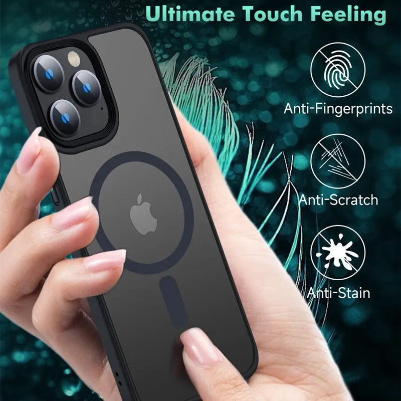 Premium iPhone Case Clear HD | Magnetic MagSafe & Wireless Charging | Shockproof Transparent Hybrid Armor with Camera Lens Protection for Apple iPhone 16/16e, 15, 14, 13, 12 Pro Max, Pro, Plus & Mini Cover