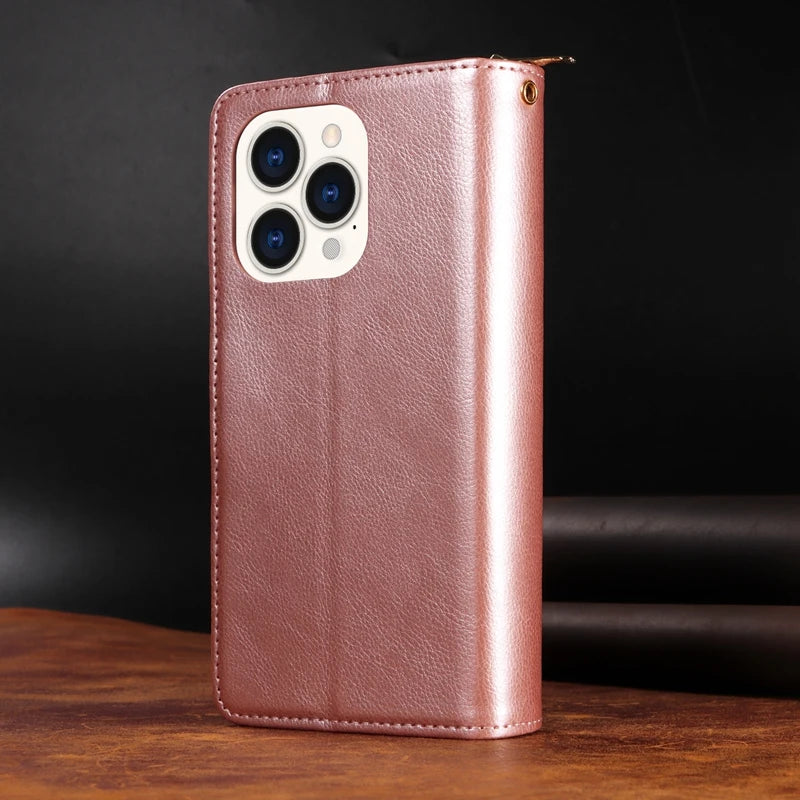 SecureSwipe Premium Leather Wallet Case for Apple iPhone 16/15/14/13/12 Pro Max Plus Mini | Wallet & Coin Purse Features: Magnetic Closure, Multiple Card Slots, Scratch-Resistant, Shockproof & Lightweight Design