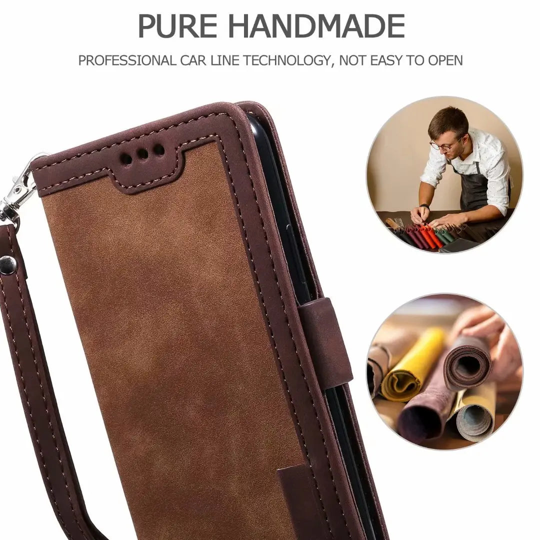 High-Quality Leather Flip Cover Wallet with Magnetic Closure and SIM Card Slot iPhone Case | MagSafe Compatible with Full Protection and Camera Lens Cover for Apple iPhone 16/15/14/13/12 Pro Max Plus Mini | Armor Phone Case Wallet Protective Cover
