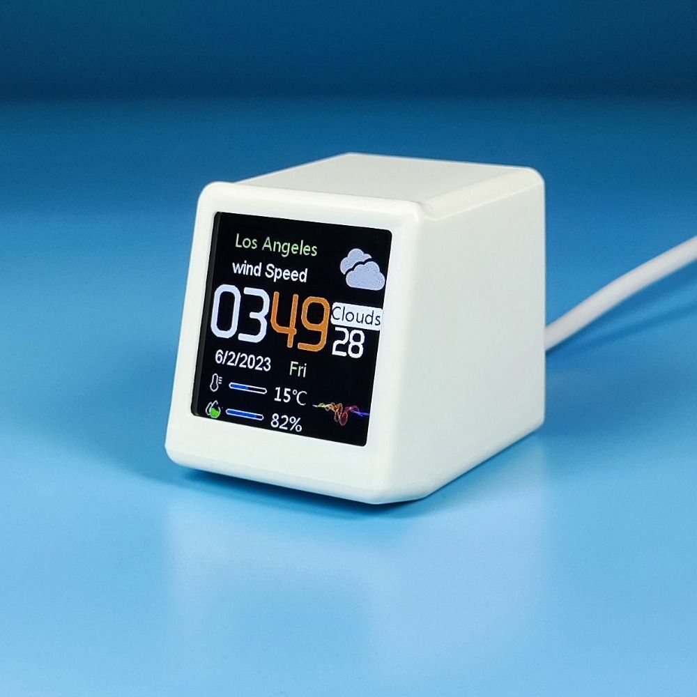 Premium Mini Smart WiFi Wettervorhersage-Station: Uhr für Gaming-Desktop-Deko | DIY süße GIF-Animationen & Elektronisches Album