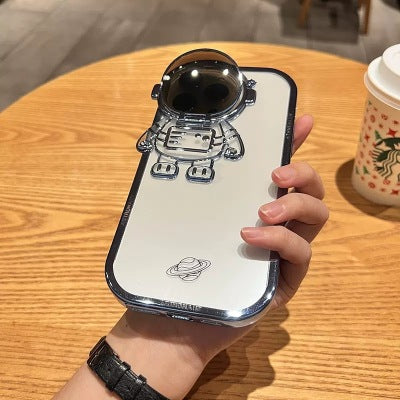 Premium Apple iPhone Case | MagSafe Compatible, Camera Lens Protection, Screen Protection | Ultra Thin, Shockproof, Magnetic, Full All-Around Protection Cover – Astronaut Design, Glitter Film, Lens Stand, Soft TPU, Durable & Stylish