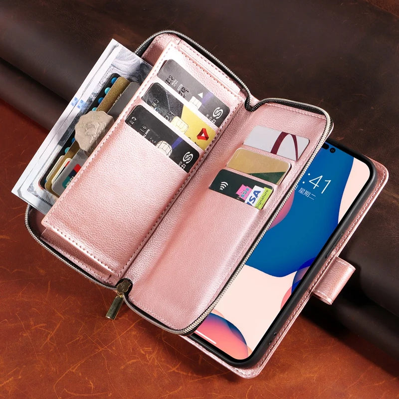 SecureSwipe Premium Leather Wallet Case for Apple iPhone 16/15/14/13/12 Pro Max Plus Mini | Wallet & Coin Purse Features: Magnetic Closure, Multiple Card Slots, Scratch-Resistant, Shockproof & Lightweight Design