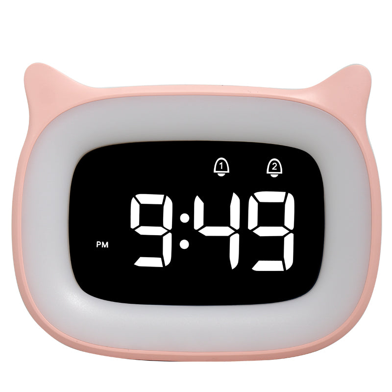 Premium Rechargeable Digital Alarm Clock with Night Light Touch Snooze Always-On Display Desktop Table Clock 12/24h Dual Alarm Music LED Clock 