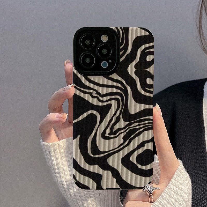 Luxury Ultra-Thin Black and White Zebra Stripe iPhone Case | MagSafe Case with Camera Protector for Apple iPhone 16/15/14/13/12 Pro Max Plus Mini Cover | Heavy Duty, Shockproof Phone Case | Silicone Soft Cover Protective Case