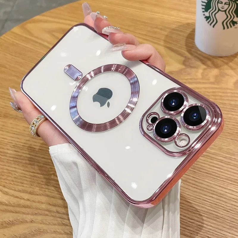 Magnetic Luxury For Apple iPhone 16/15/14/13/12 Pro Max Plus Mini Case Made Of Soft Silicone | Camera Protection, Clear Premium Coating, Magsafe Wireless Charging & Scratch-Resistant