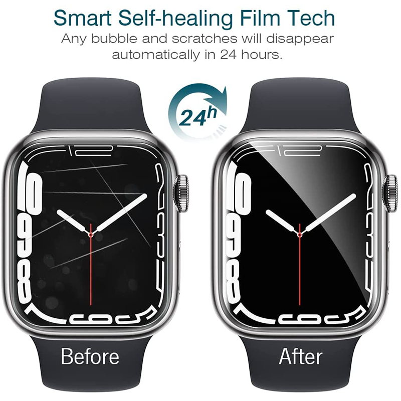 Displayschutzfolie für Apple Watch 44mm 40mm 45mm 41mm 38mm 42mm iWatch 6 SE 5 4 | Hochwertige HD Glasfolie, Schutzfilm