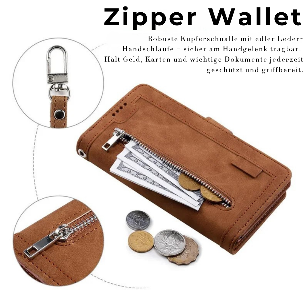 <tc>High-Quality Leather iPhone Case with Zipper, Card Holder, Stand, and Strap | Flip Cover Case for Apple iPhone 17/17 Air, 16/16e, 15, 14, 13, 12 Pro Max, Pro, Plus & Mini - Versatile Protective Cover</tc>