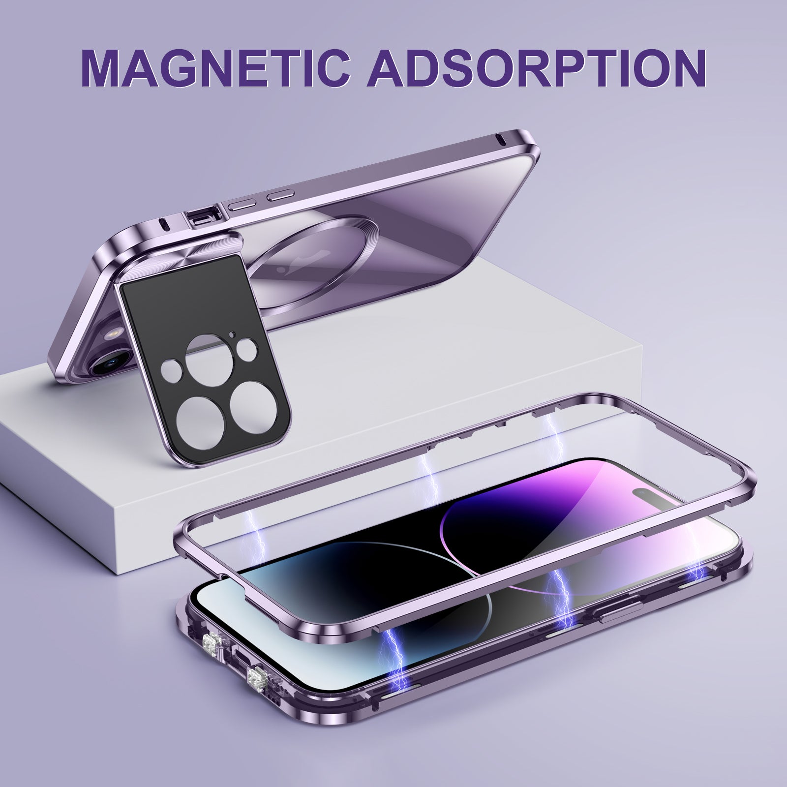 3 in 1 Wireless Fast Magnetic MagSafe Charging Station | Wireless Charging Station Fast Docking Charger for Smartphones, Apple iPhone, Samsung, iOS & Android, Watch & AirPods