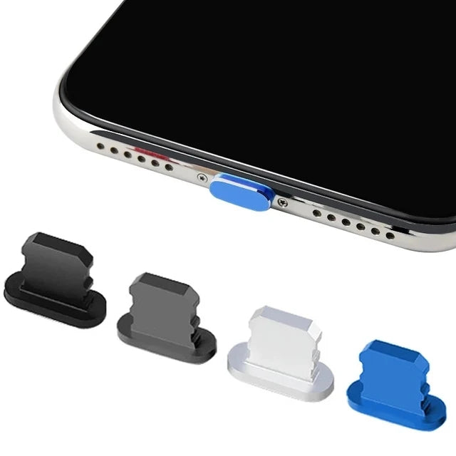 Premium Metall-Staubschutz für iPhone 15/14/13/12 Pro/Max/Plus/Mini | Ladeanschluss-Schutz, kompatibel mit iPhone & iPad