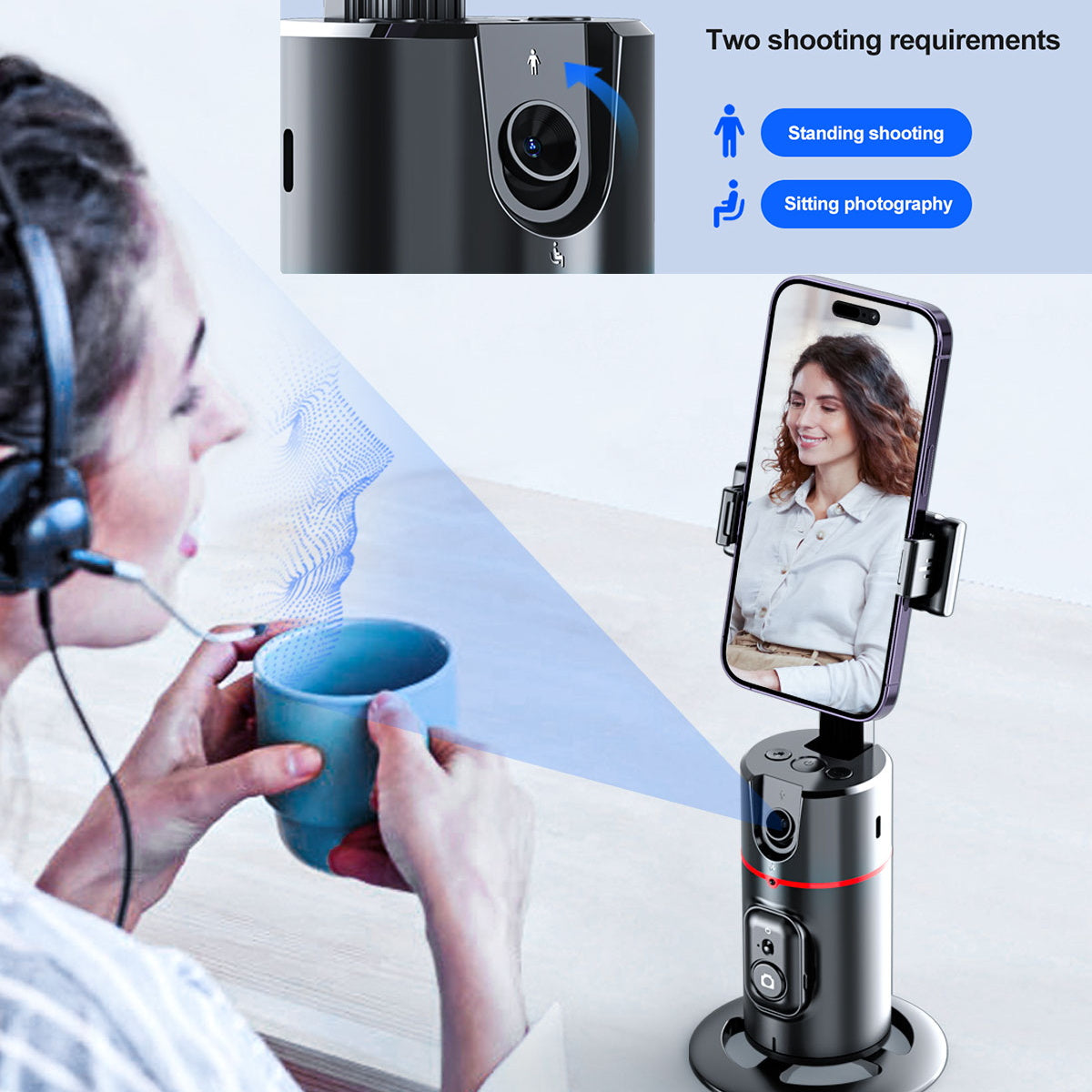 EvoGlide Premium | 360° Gimbal Stabilizer - Exklusives Videostabilisierungssystem Smartphones, Apple iPhone, Samsung, iOS 