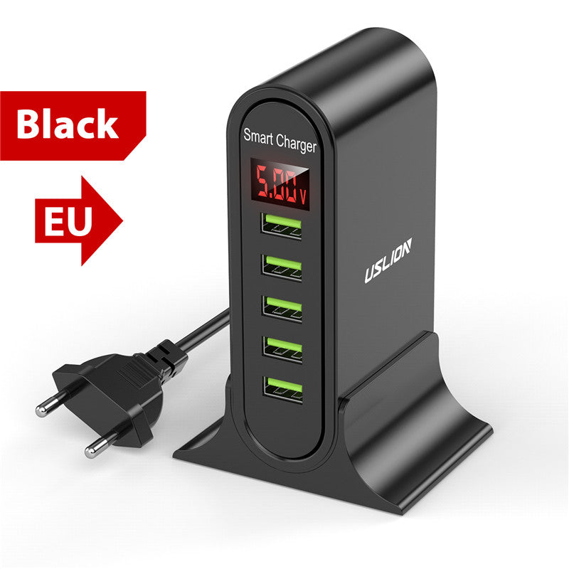 140W GaN Fast Charger: Premium Desktop Charging Station | 5 USB Ports Charging Station Docking Station ASOMETECH | Laptop, MacBook, Smartphones, Apple iPhone, Samsung, iOS & Android